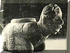 Stone carving of Negroid person